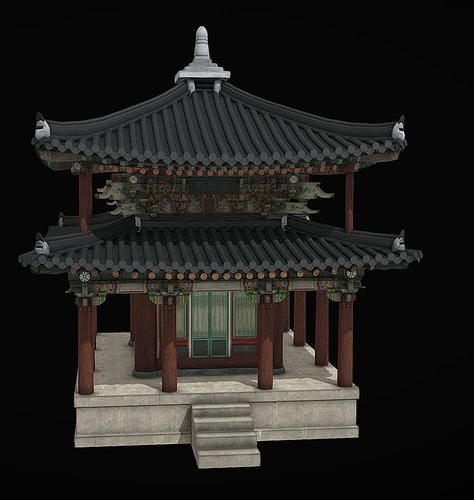 Korean Hanok Temple BongAmTemple GeukRagJeon 3D model