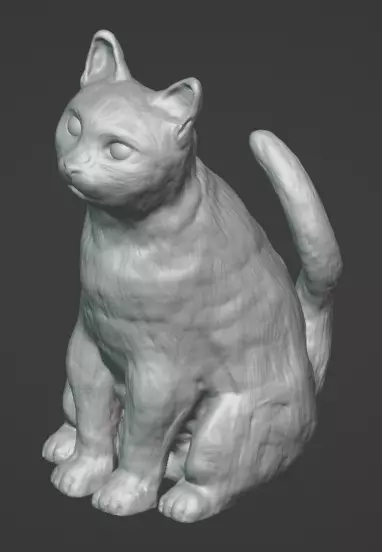 Sculpted Sitting Cat Free 3D print model
