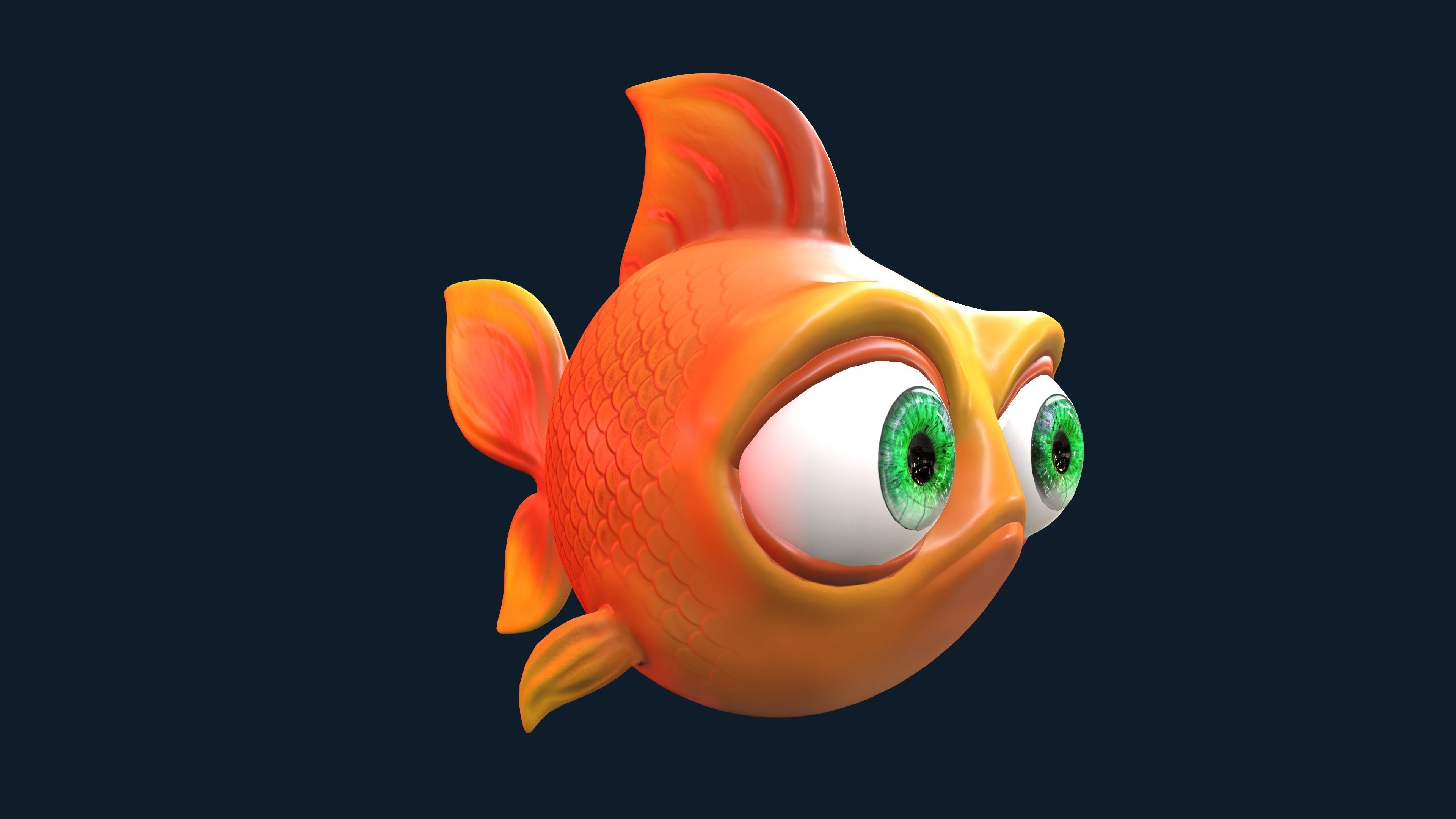 Cartoon Fish Low-poly 3D model_4