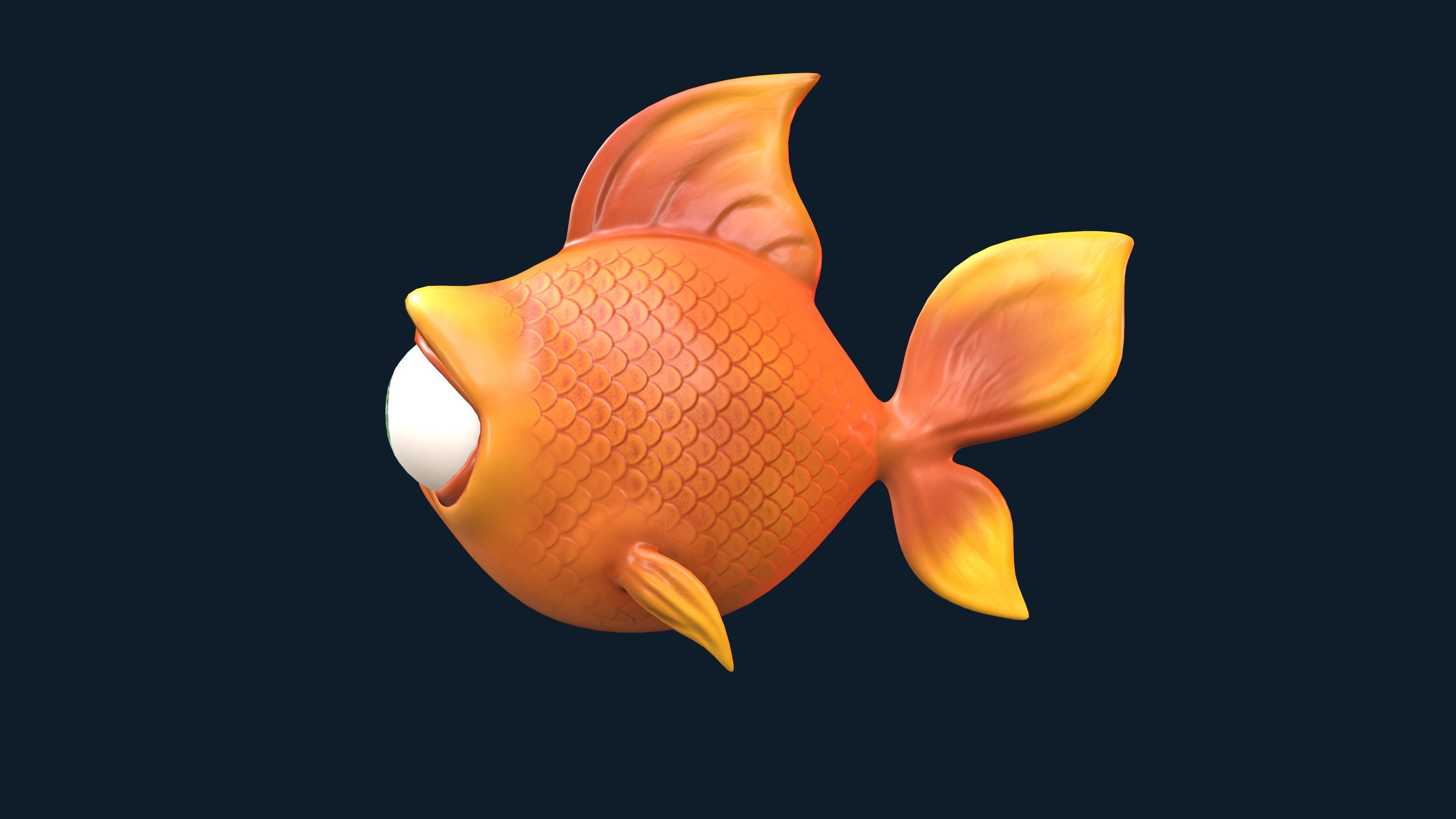 Cartoon Fish Low-poly 3D model_3