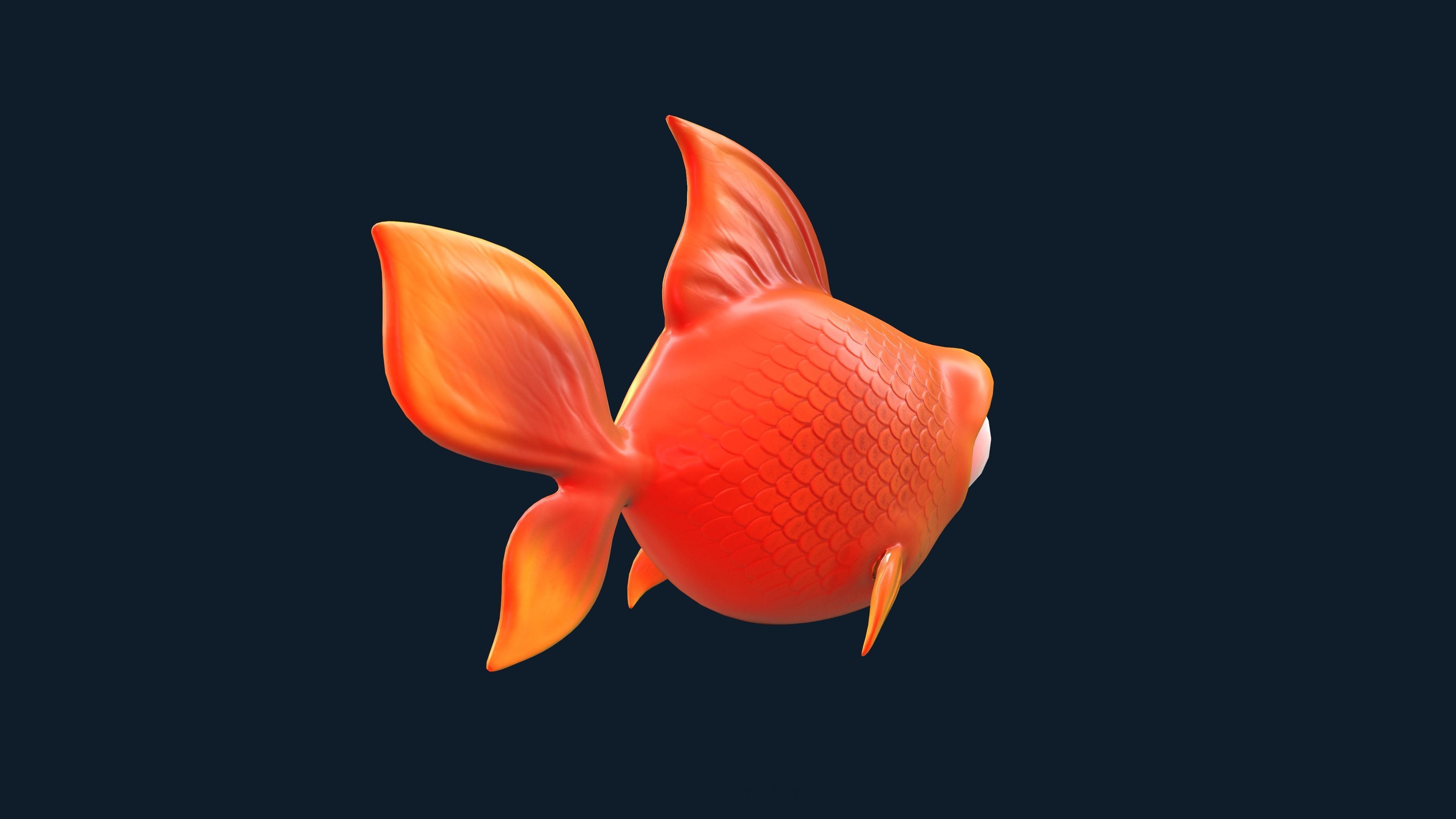 Cartoon Fish Low-poly 3D model_5