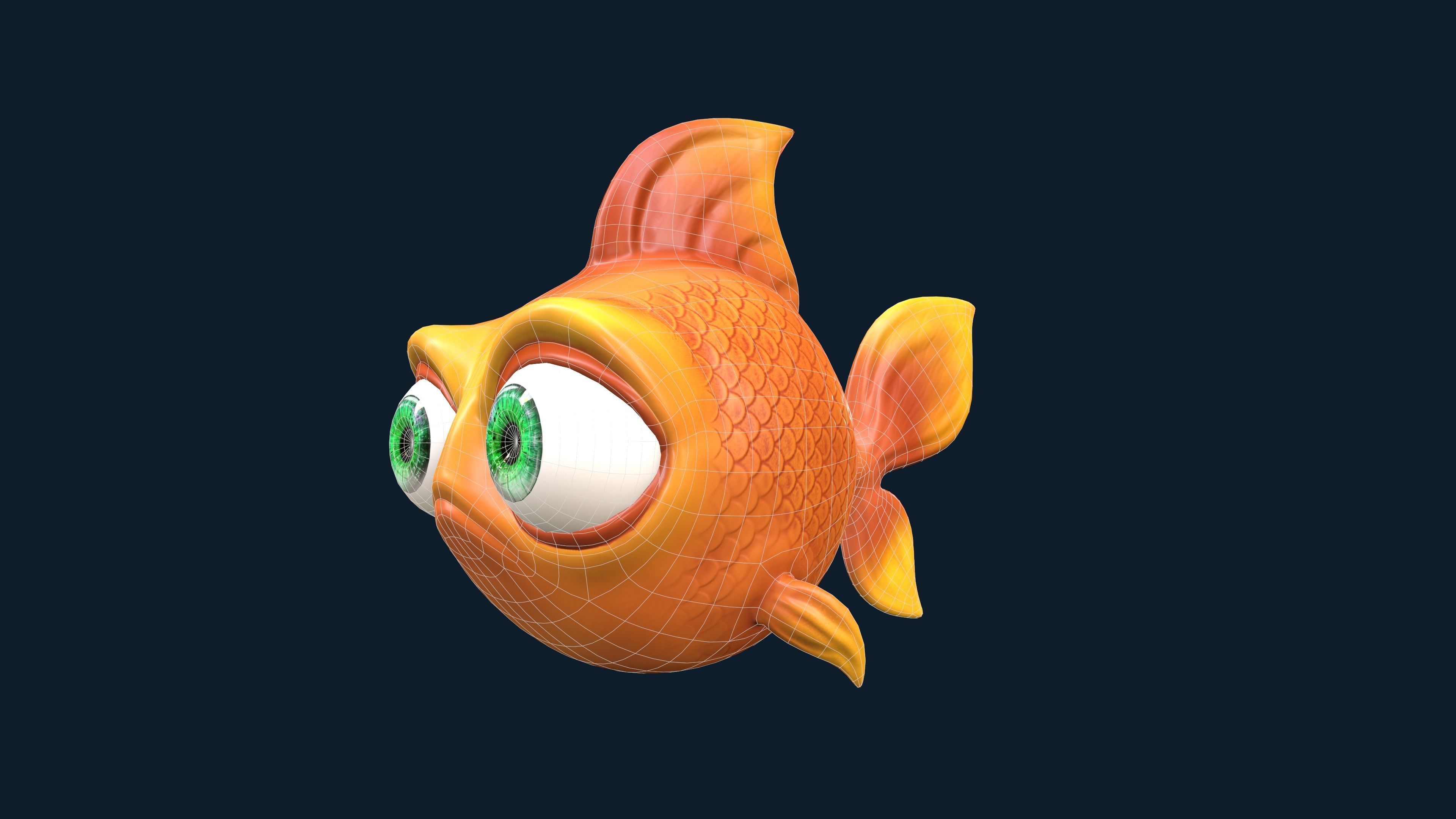 Cartoon Fish Low-poly 3D model_2