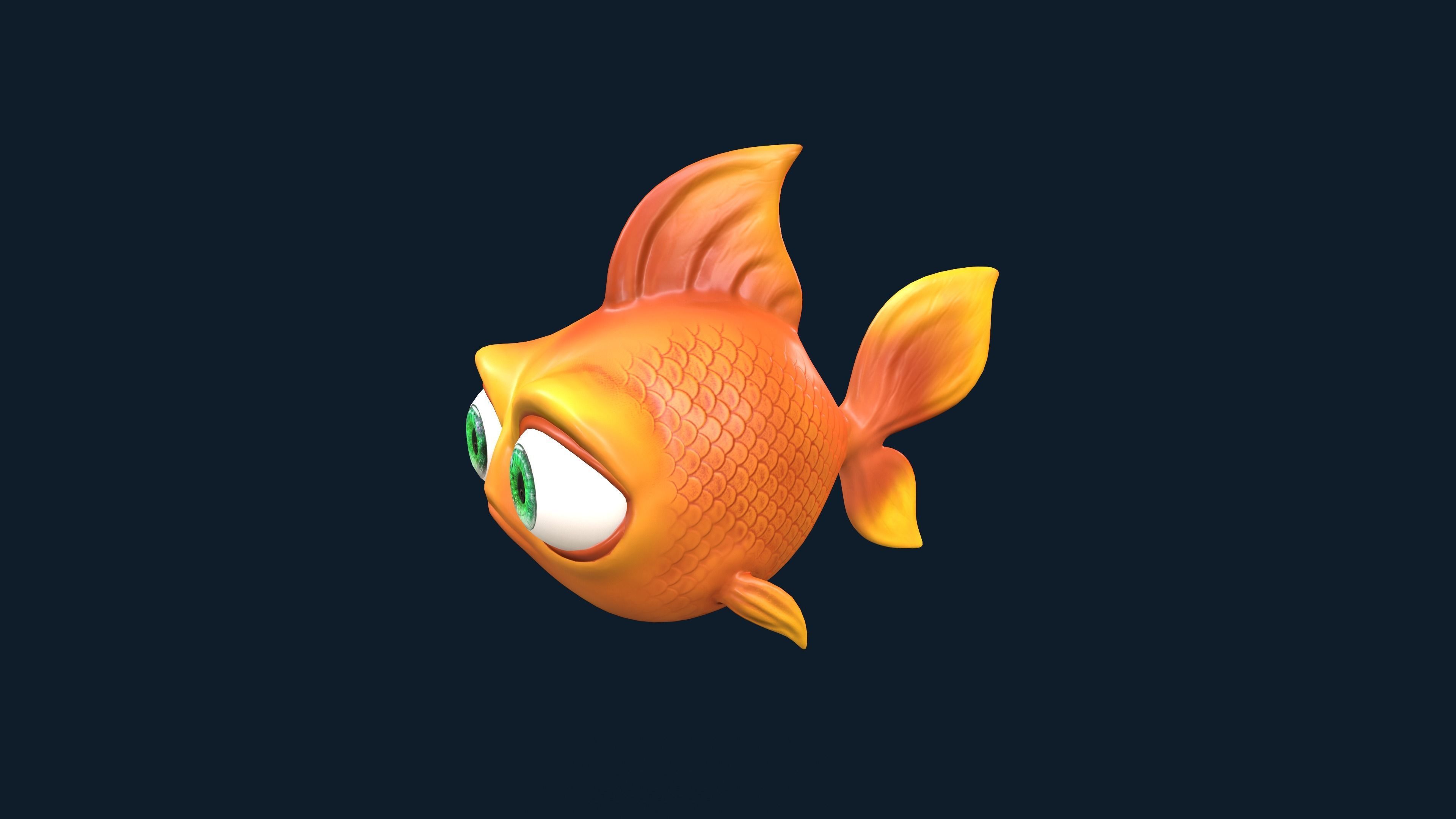 Cartoon Fish Low-poly 3D model_8