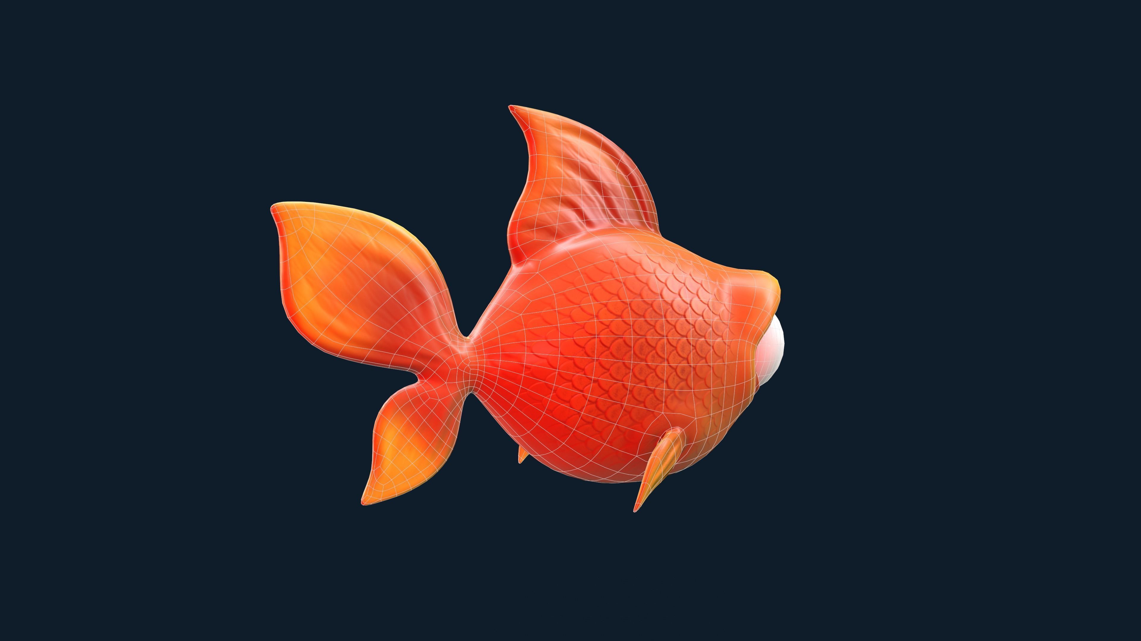 Cartoon Fish Low-poly 3D model_9