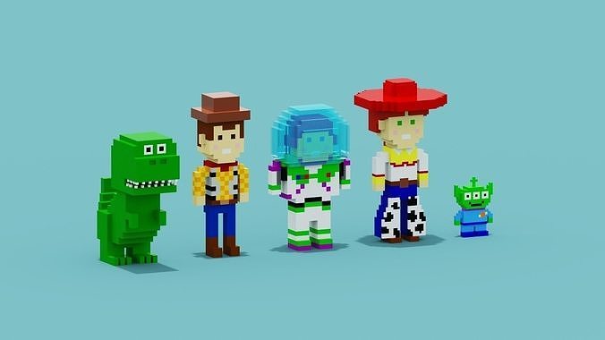 Voxel Toy Story Collection Low-poly 3D model