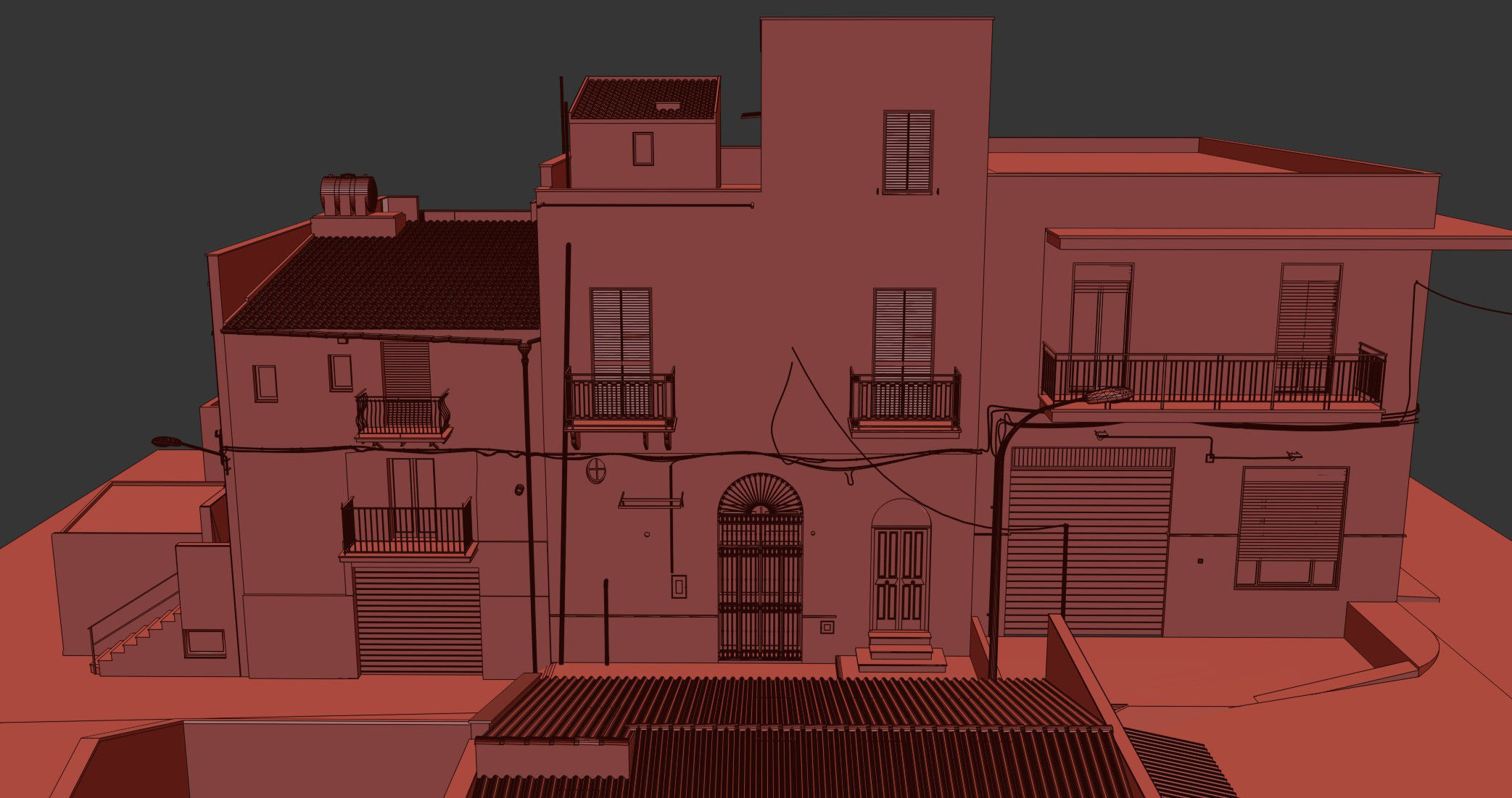 Sicilian Houses Low-poly 3D model_10