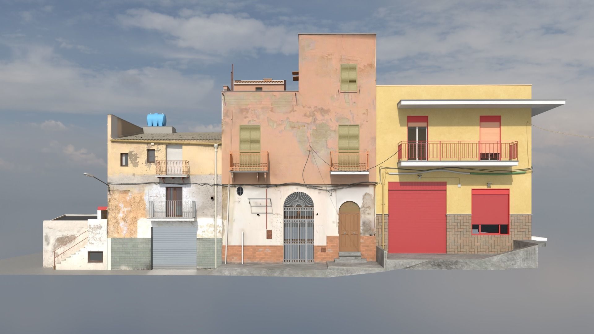 Sicilian Houses Low-poly 3D model_8