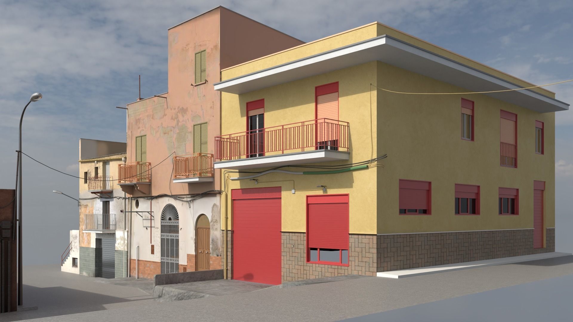 Sicilian Houses Low-poly 3D model_2