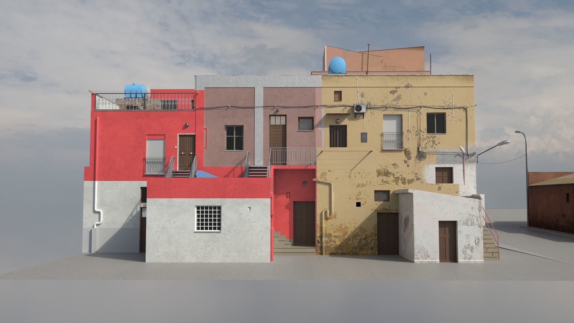 Sicilian Houses Low-poly 3D model_6