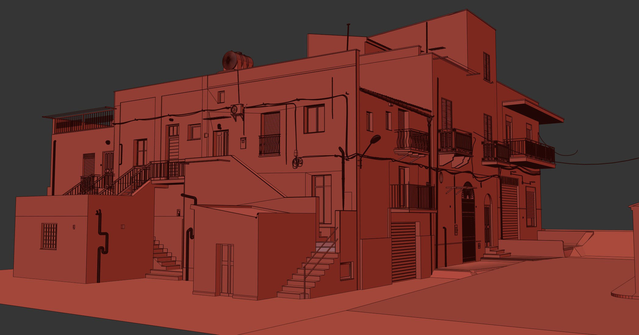Sicilian Houses Low-poly 3D model_9
