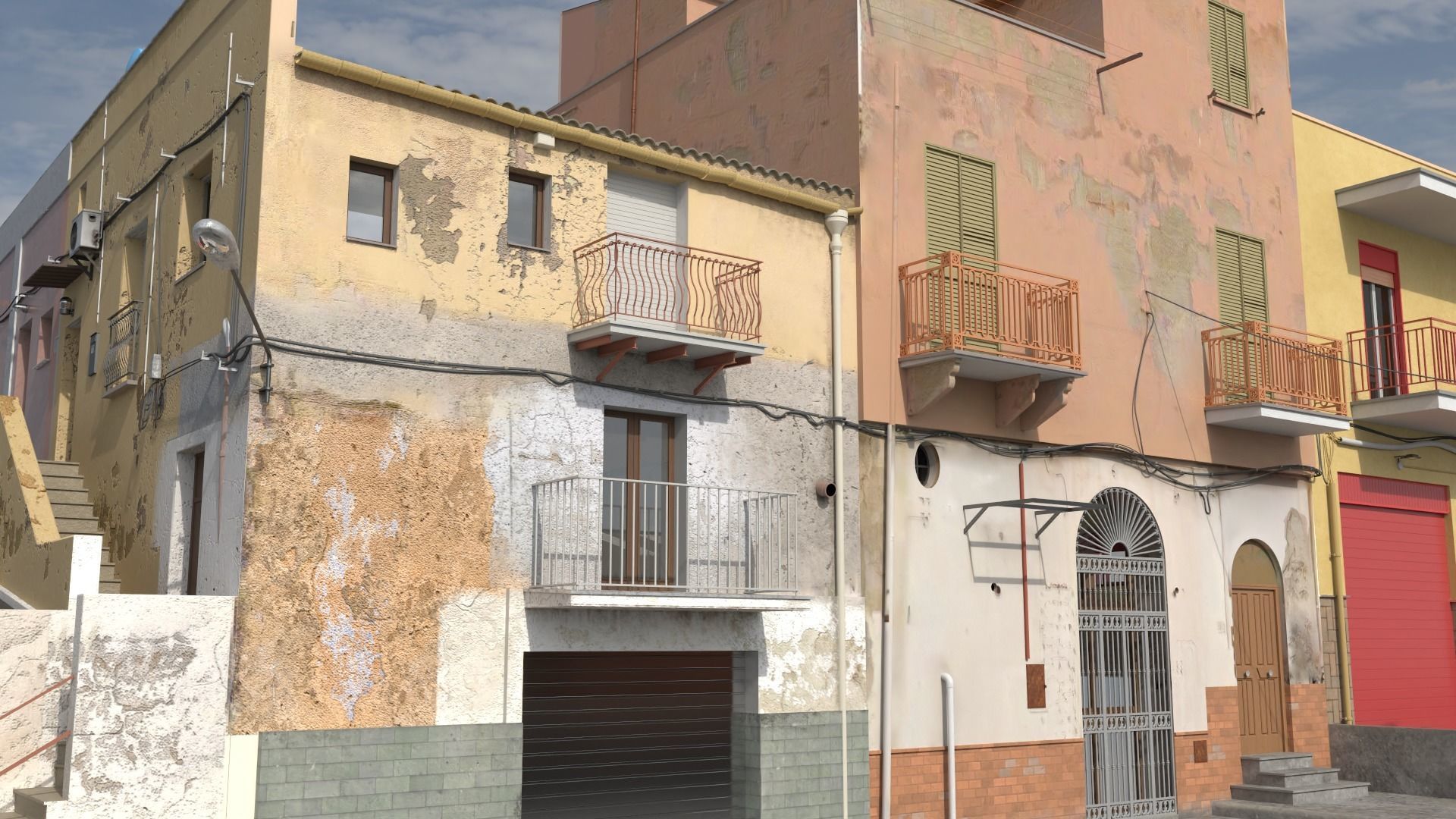 Sicilian Houses Low-poly 3D model_4