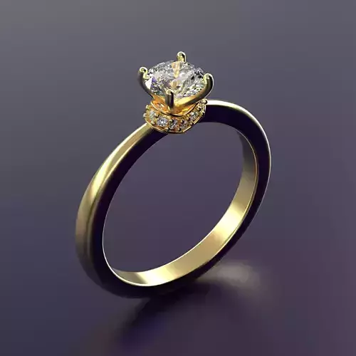 solitare engagement ring 001 3D print model