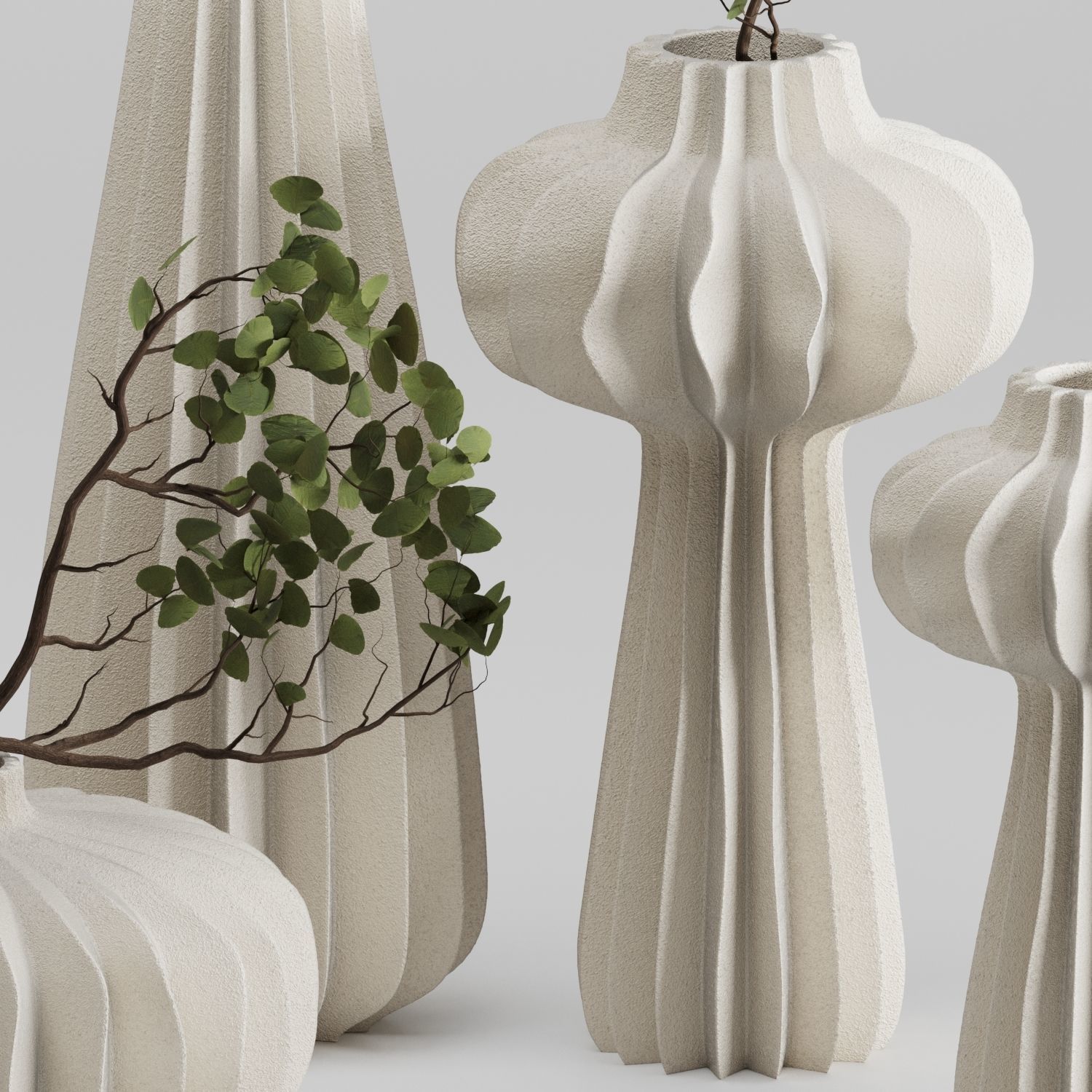 Vase Set 01-Lithos Vases 3D model_1