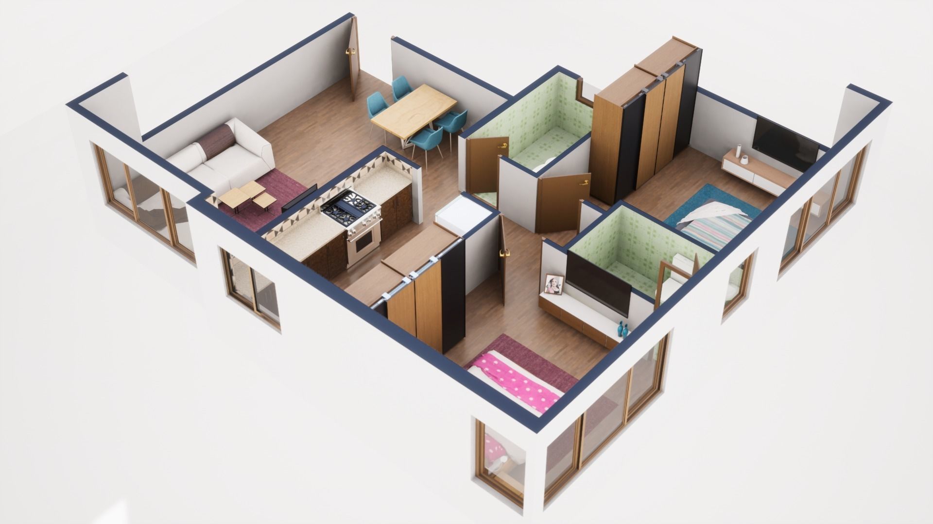 3D Floor Plan Model 32 3D model_3