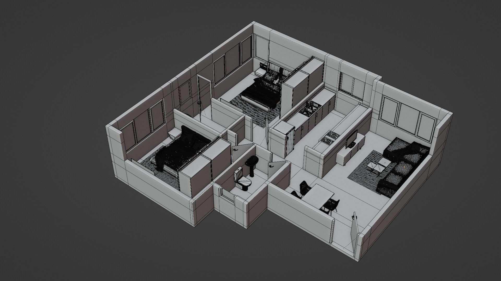 3D Floor Plan Model 32 3D model_5