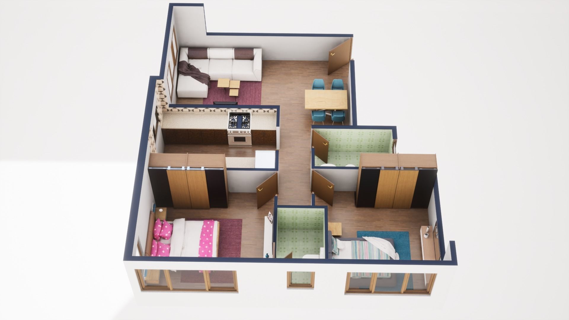 3D Floor Plan Model 32 3D model_4