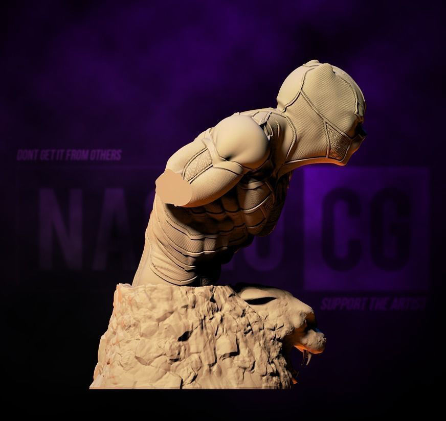 Fan Art Black Panther - Bust 3D print model_4