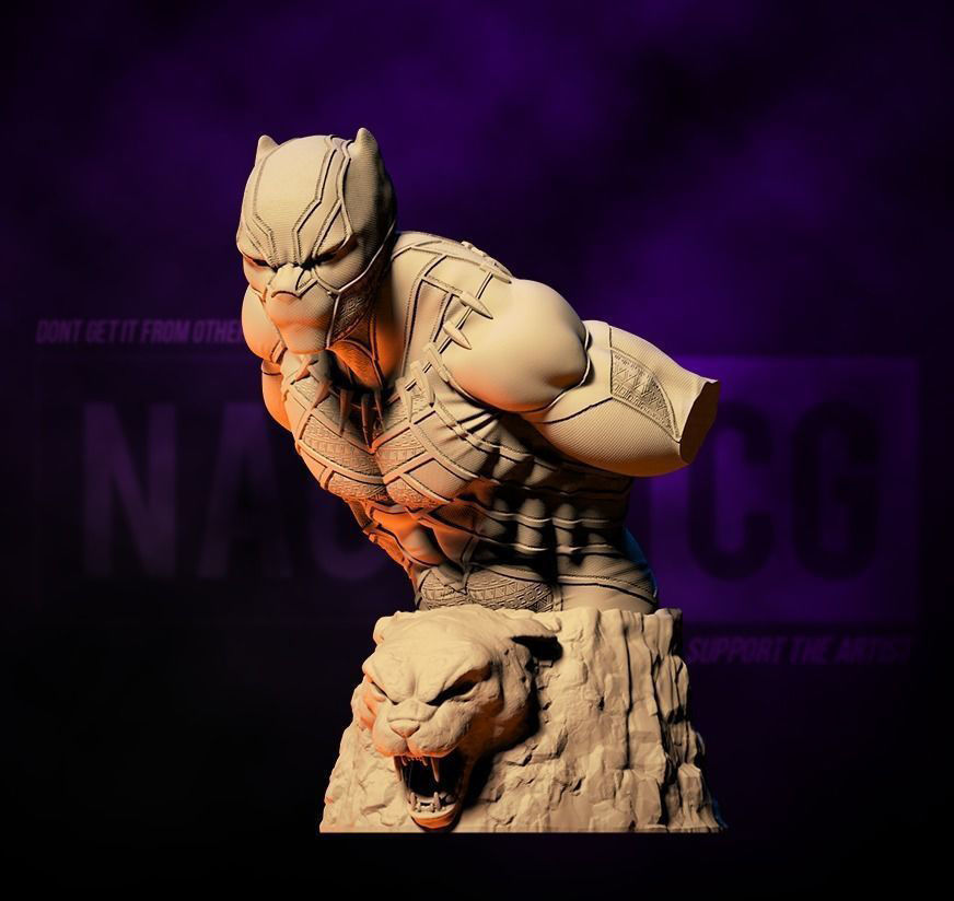 Fan Art Black Panther - Bust 3D print model_5