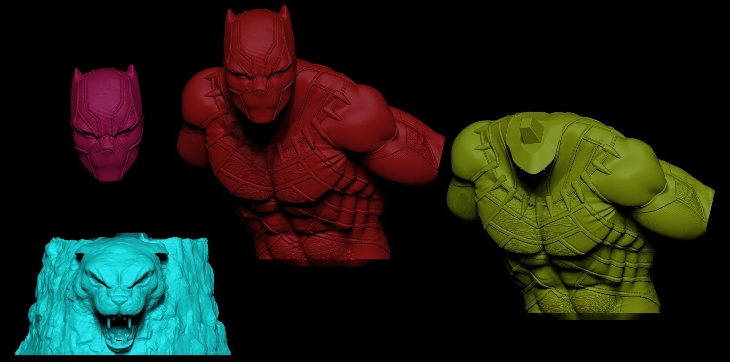 Fan Art Black Panther - Bust 3D print model_6