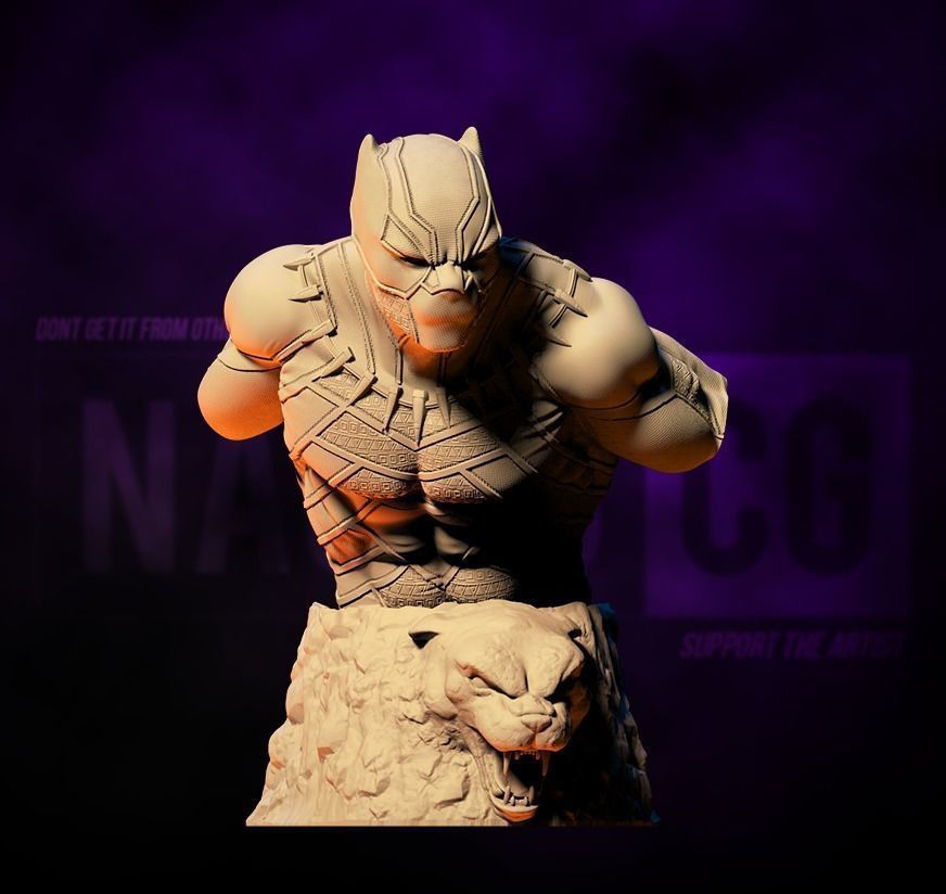 Fan Art Black Panther - Bust 3D print model_1