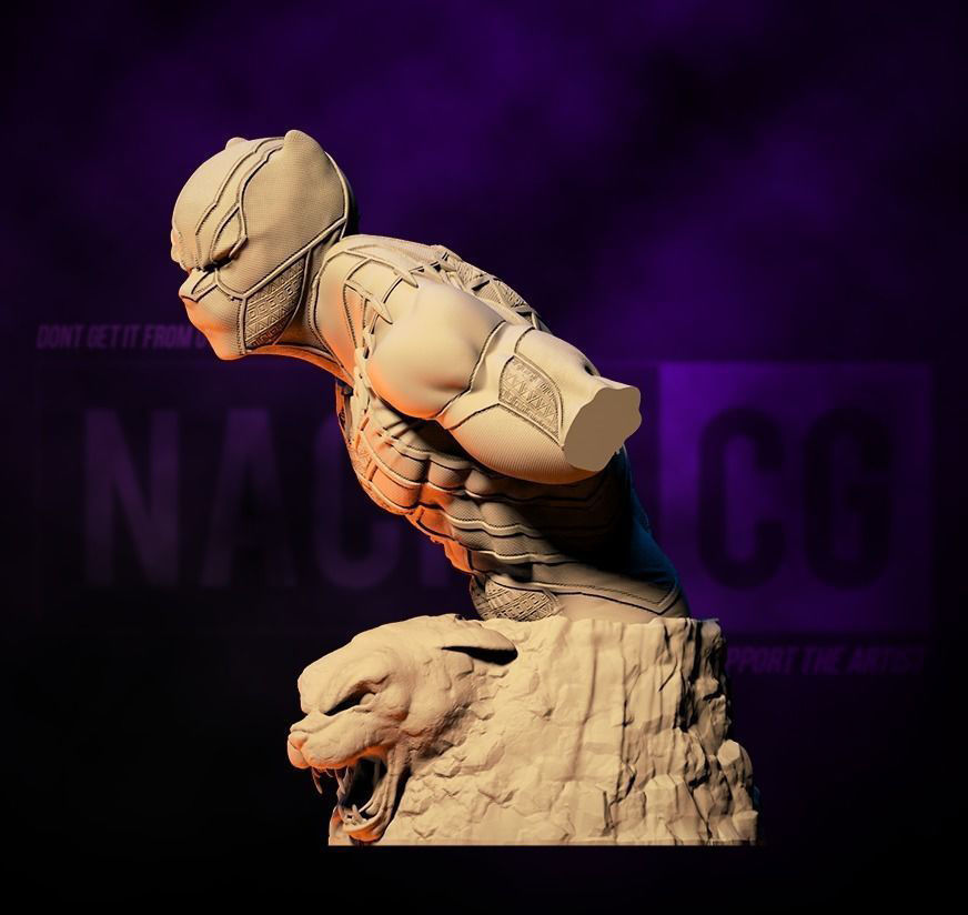 Fan Art Black Panther - Bust 3D print model_2