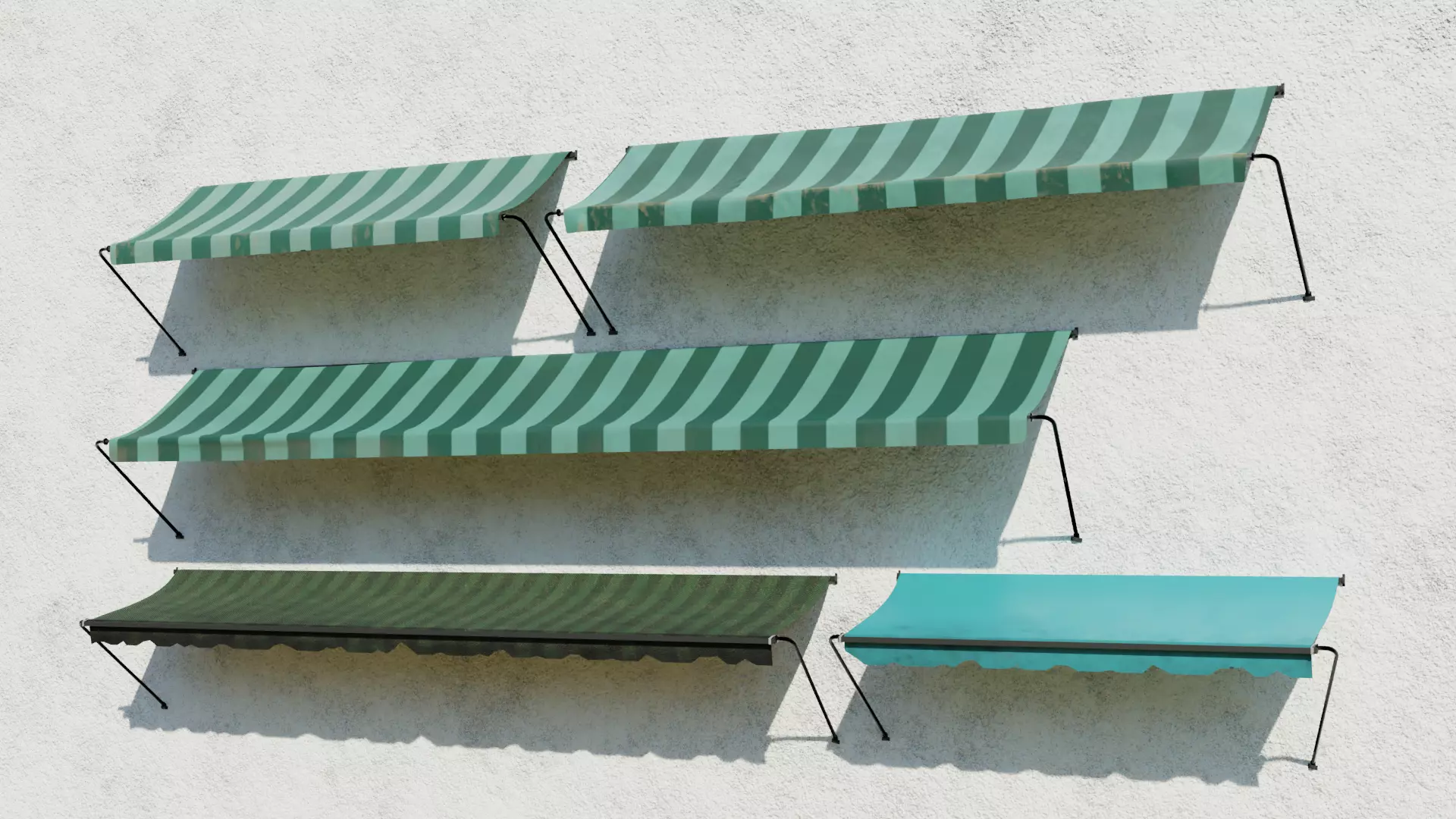 Awnings set 3D model four 3D model_0