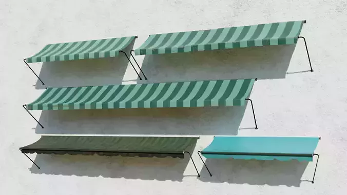Awnings set 3D model four 3D model