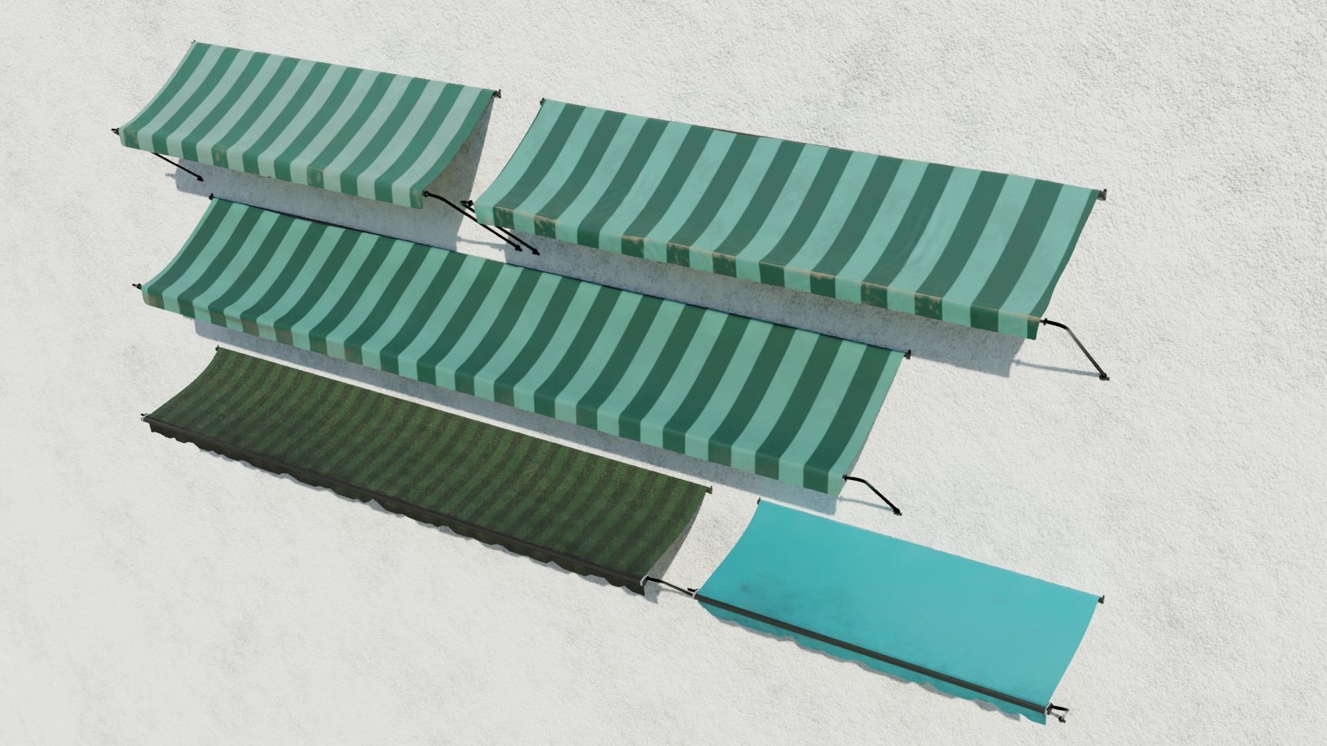 Awnings set 3D model four 3D model_1