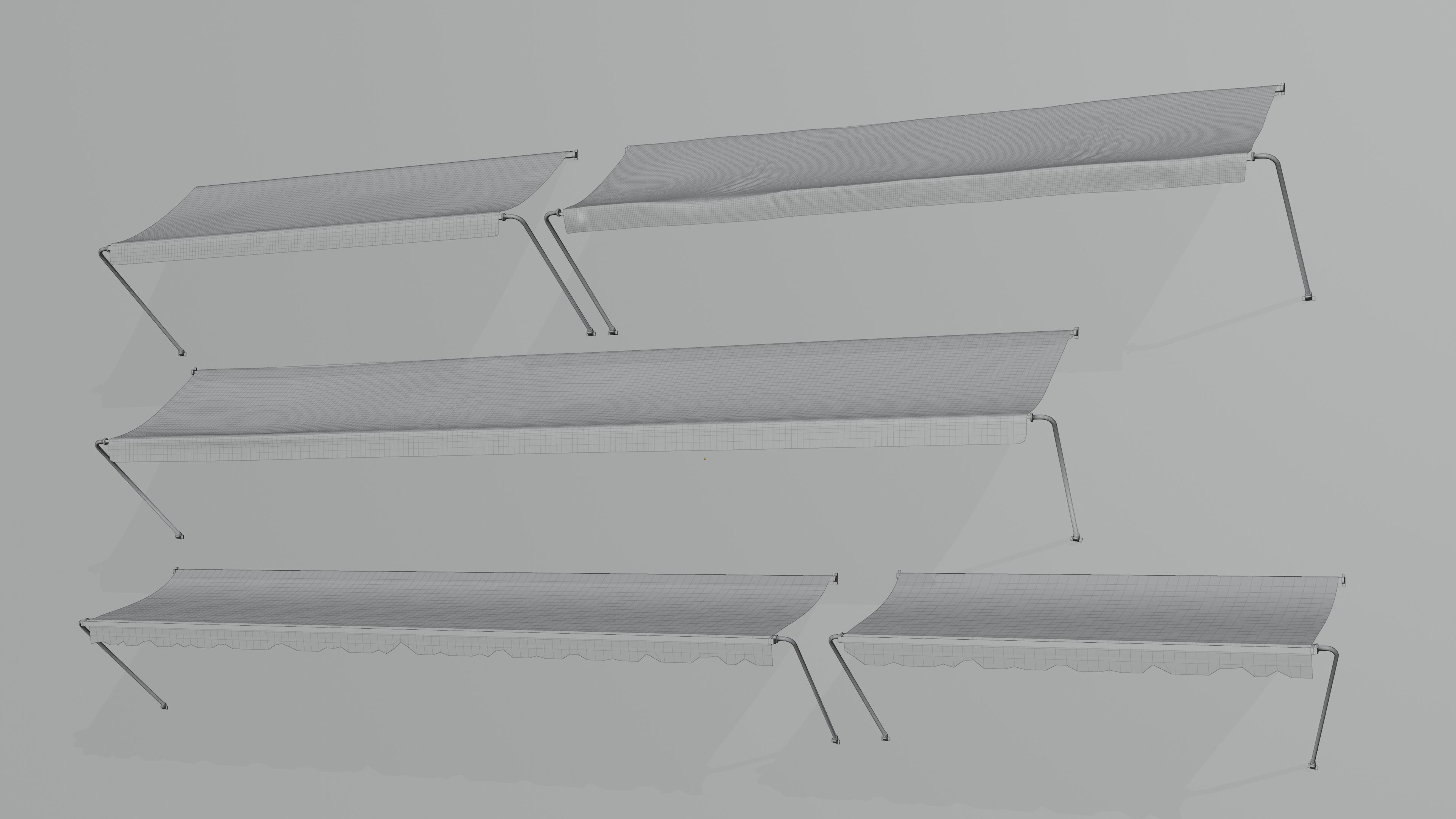 Awnings set 3D model four 3D model_2