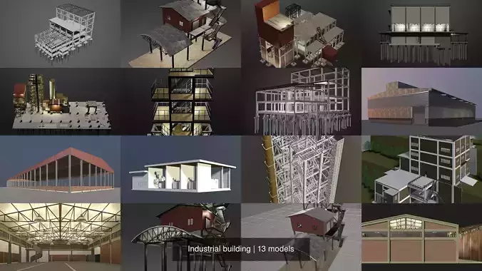 Industrial building 3D Model Collection