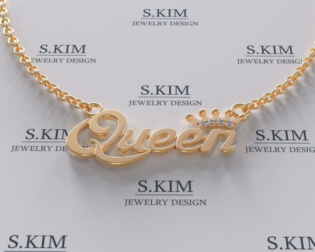 Queen pendant 3D print model_1