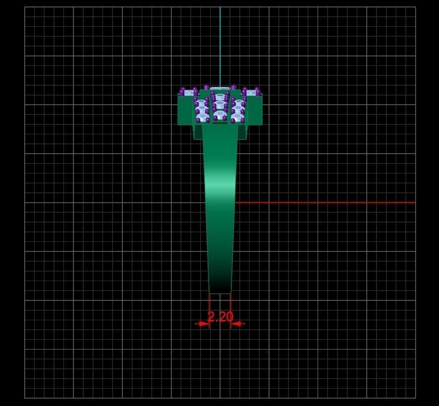 Rectangle ring 3D print model_11