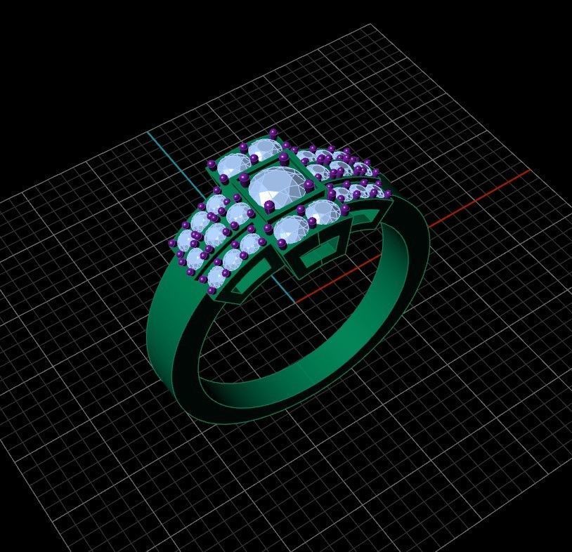 Rectangle ring 3D print model_12