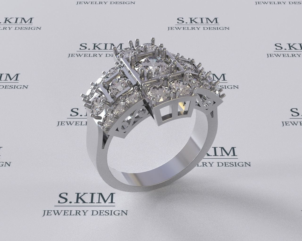 Rectangle ring 3D print model_1