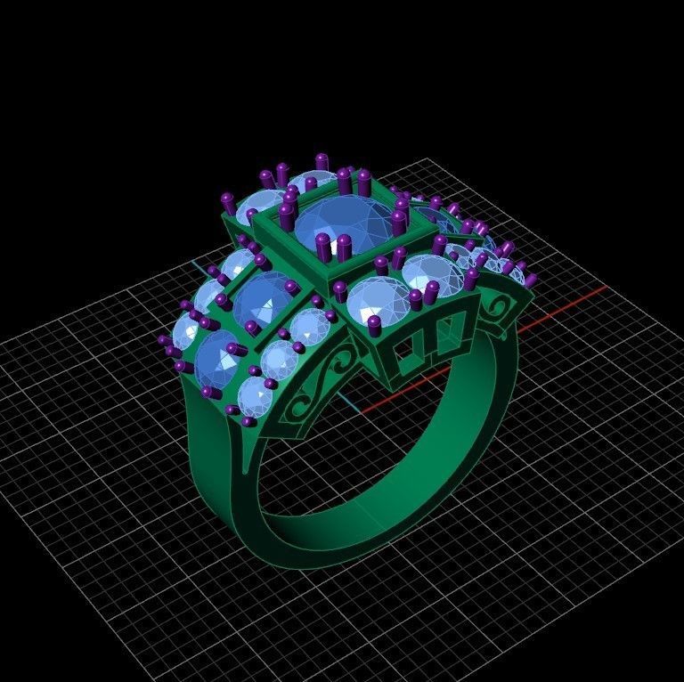 Rectangle ring 3D print model_7