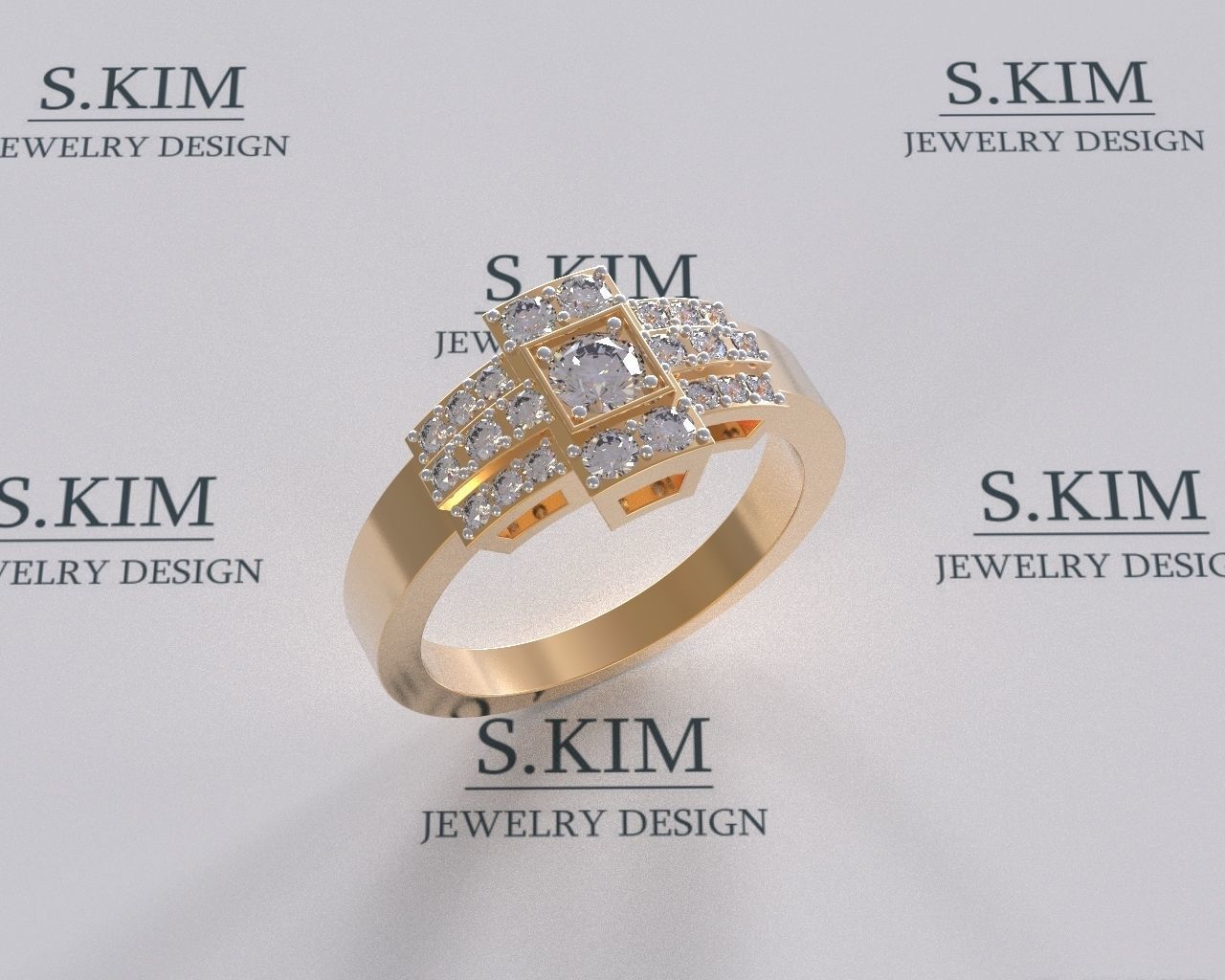 Rectangle ring 3D print model_2