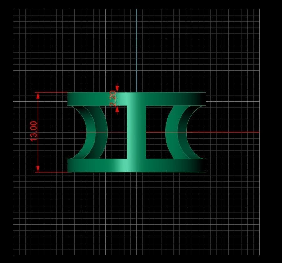 Bars ring 3D print model_3