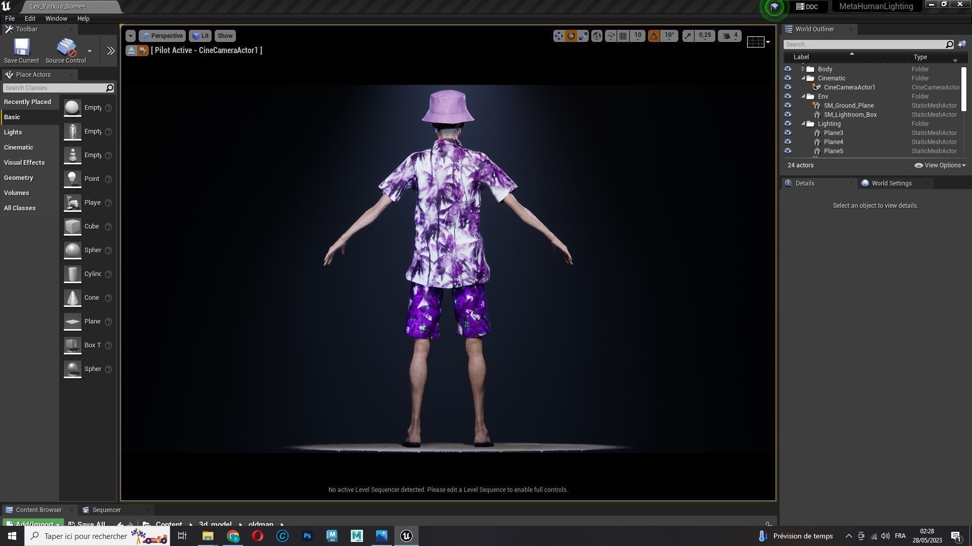 Old Man Tourist naked and clothed Low-poly 3D model_26