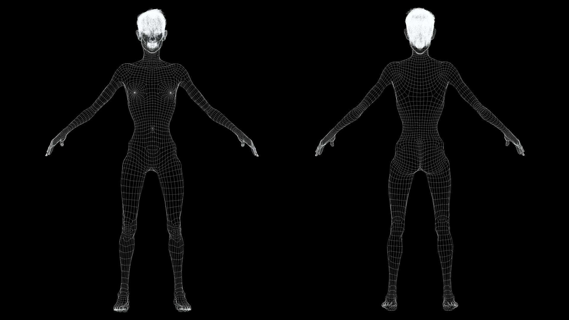 Old Man Tourist naked and clothed Low-poly 3D model_15