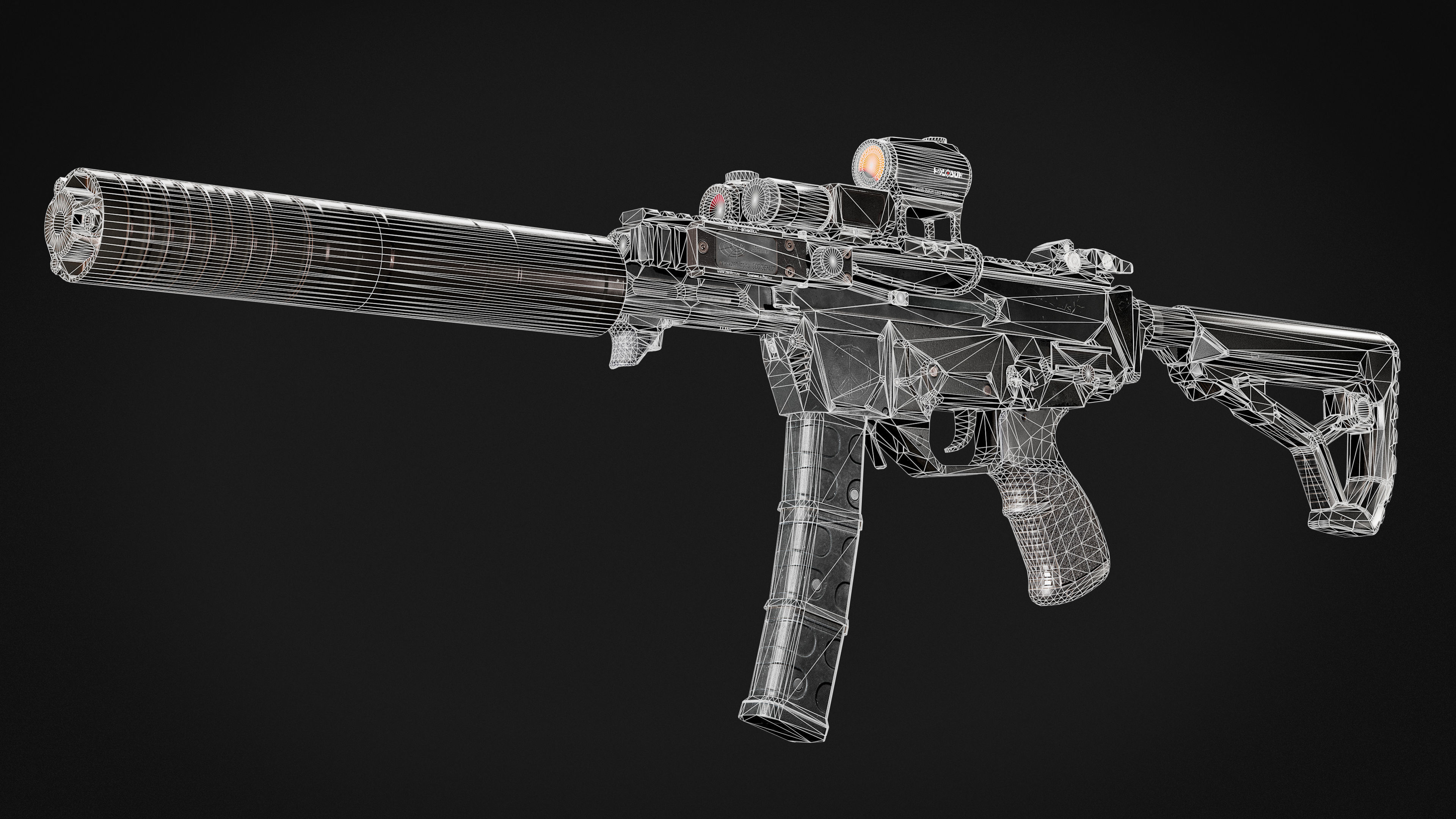 VPO-185 sniper rifle Low-poly 3D model_10