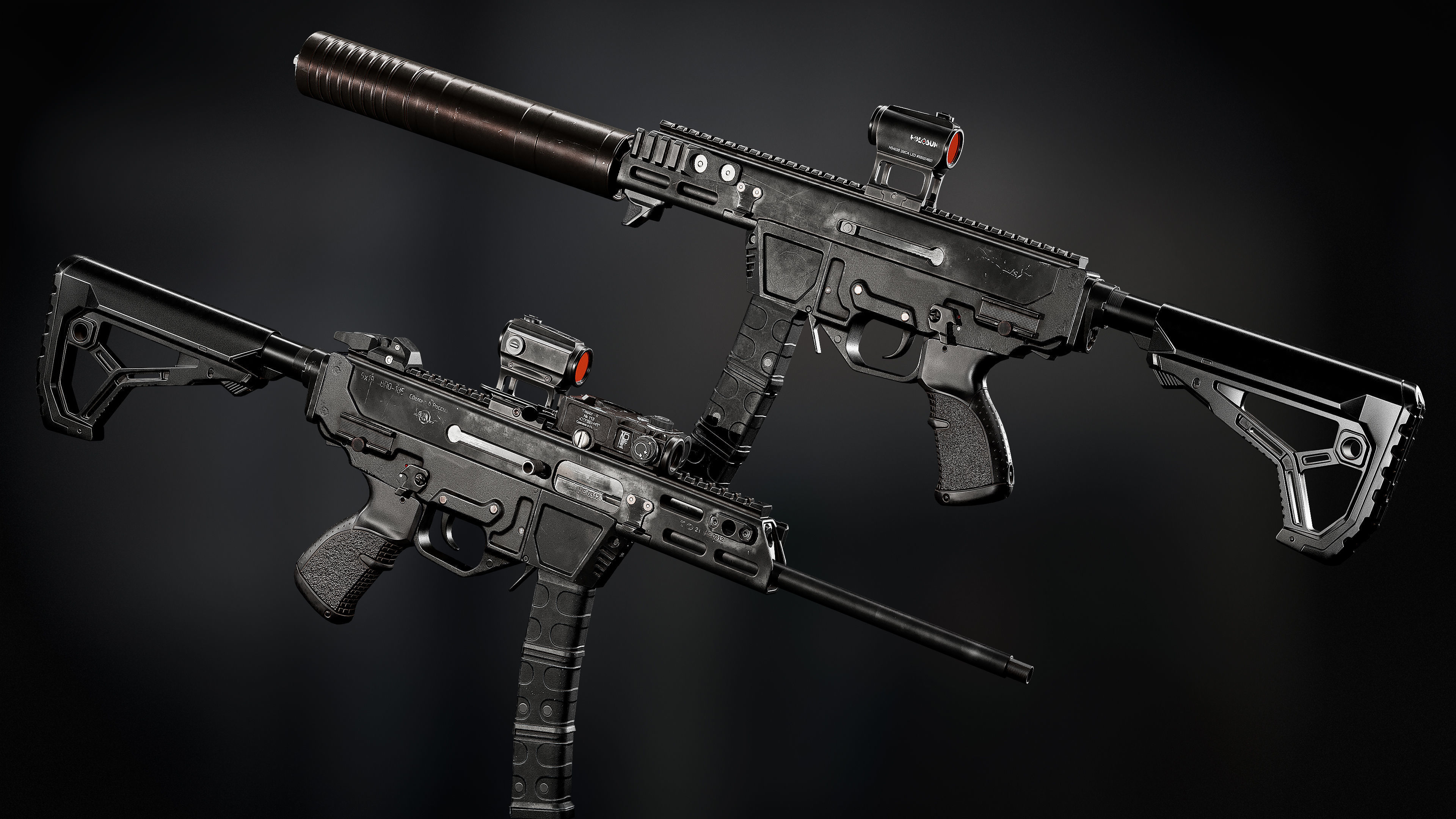 VPO-185 sniper rifle Low-poly 3D model_7