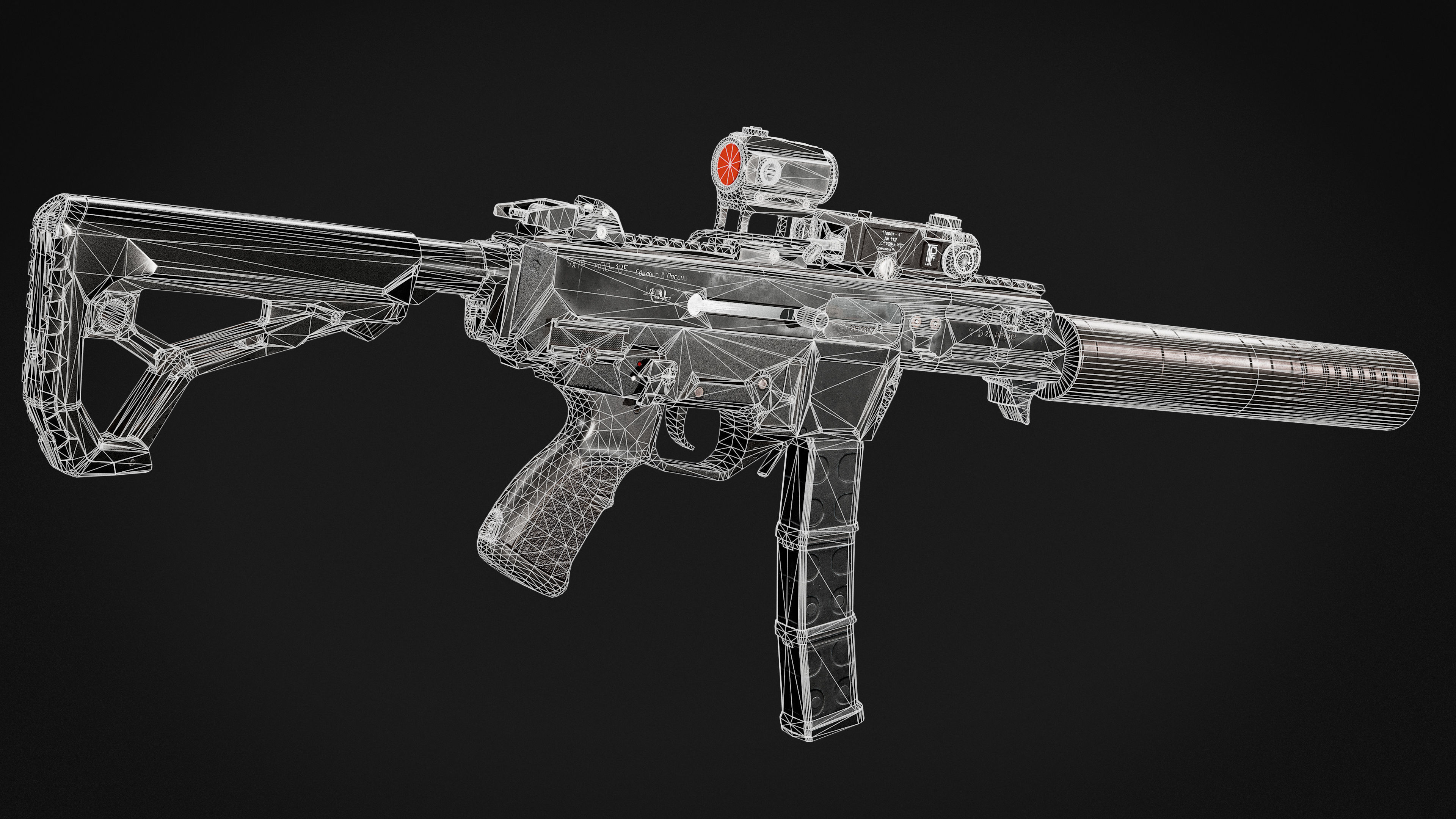 VPO-185 sniper rifle Low-poly 3D model_11