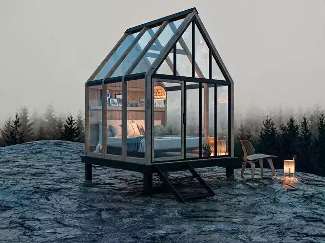 Cabin House Cliff House  in Forest 