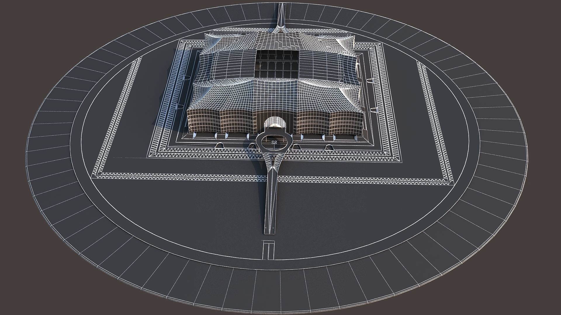 Al Bayt Stadium Low-poly 3D model_13