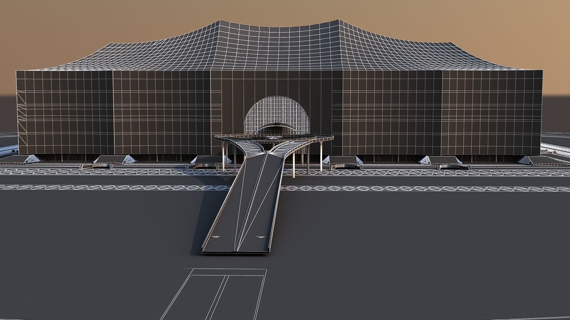 Al Bayt Stadium Low-poly 3D model_14