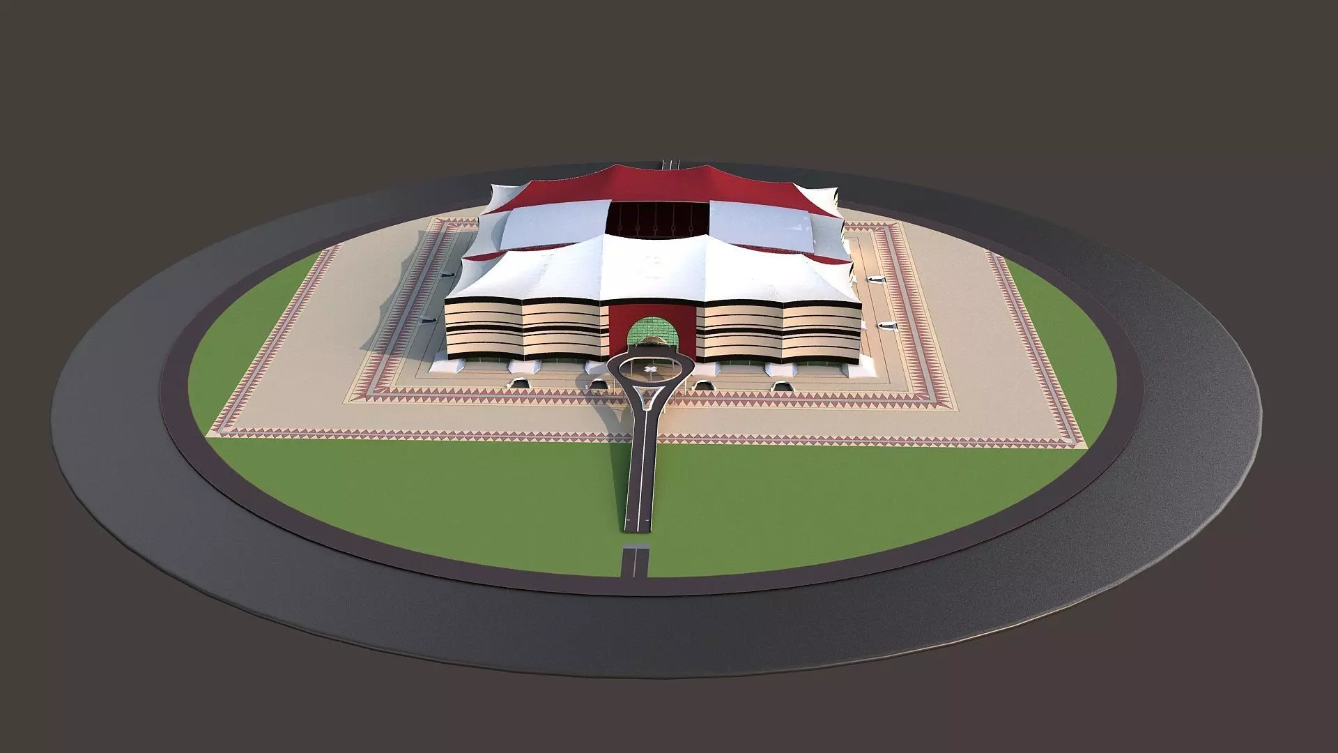 Al Bayt Stadium Low-poly 3D model_0