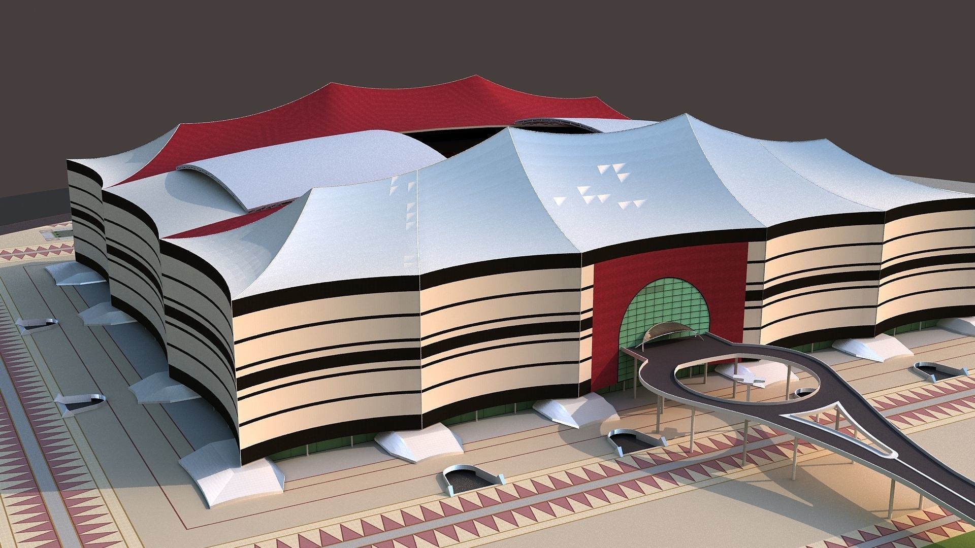 Al Bayt Stadium Low-poly 3D model_4