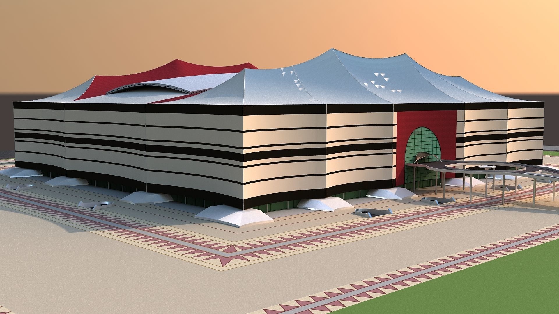 Al Bayt Stadium Low-poly 3D model_5