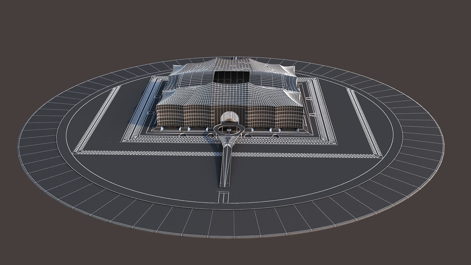 Al Bayt Stadium Low-poly 3D model_12