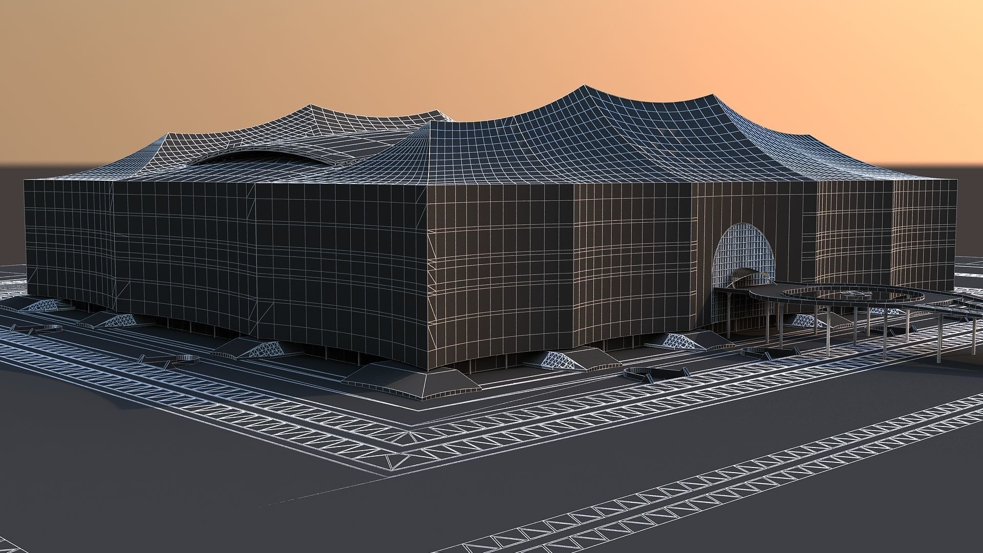 Al Bayt Stadium Low-poly 3D model_17